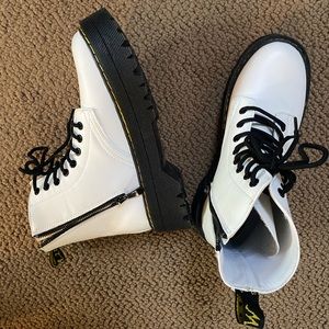 Faux white doc martins